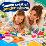 Moeder en kind samen creatief met PCL filament, zonder scherm