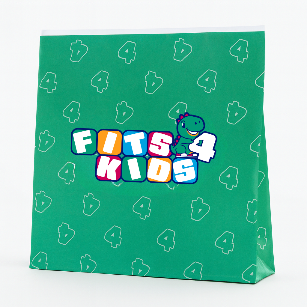 Groene verpakking van de 3D pen robot stencils met het Fits4Kids logo