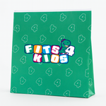 Groene verpakking van de 3D pen robot stencils met het Fits4Kids logo