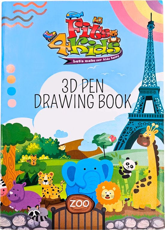 3D Pen Sjablonenboek van Fits4Kids met 40 sjablonen en overtrekvel voor kinderen