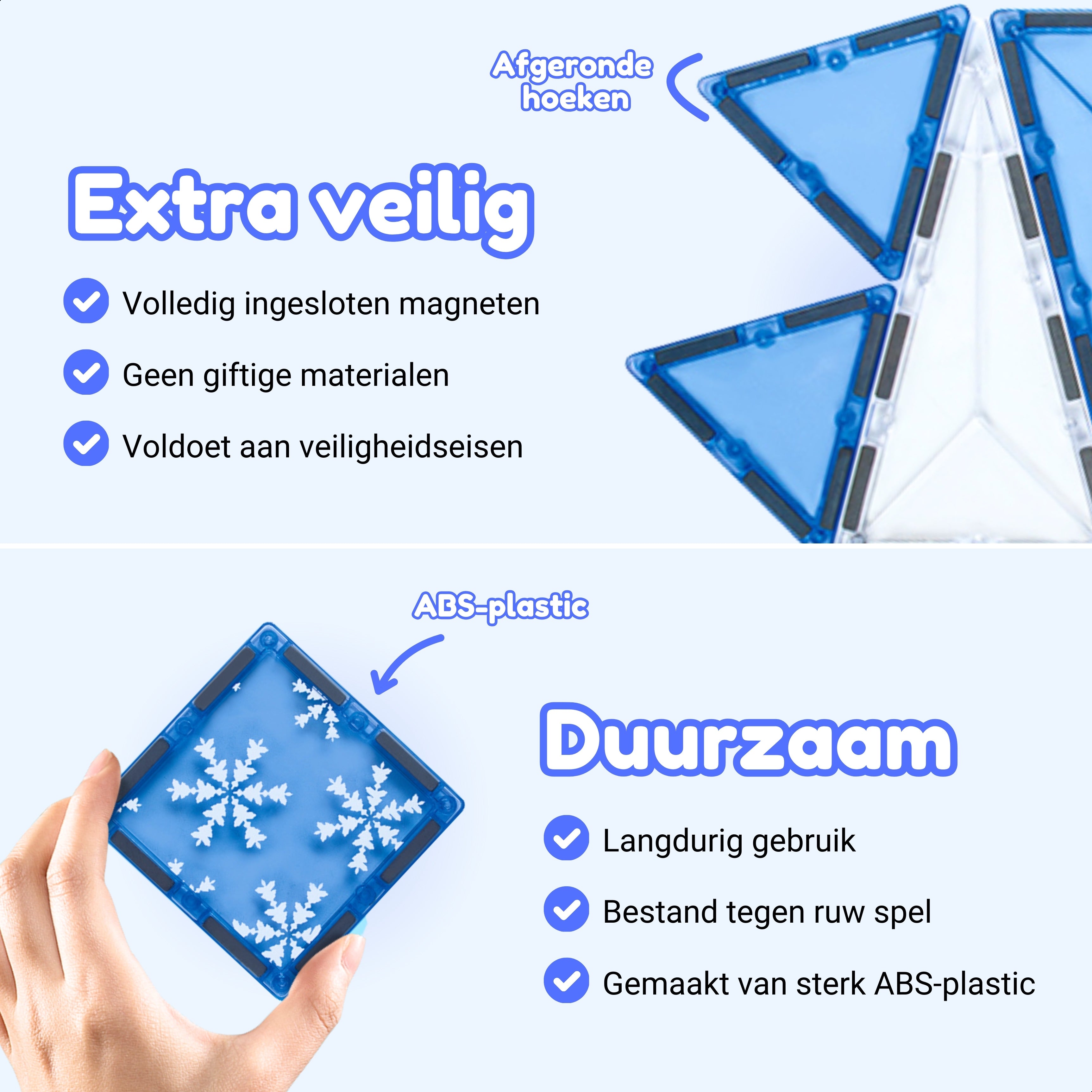 Magnetic Tiles Frozen Construction van Fits4Kids extra veilig BPA-vrij en duurzaam