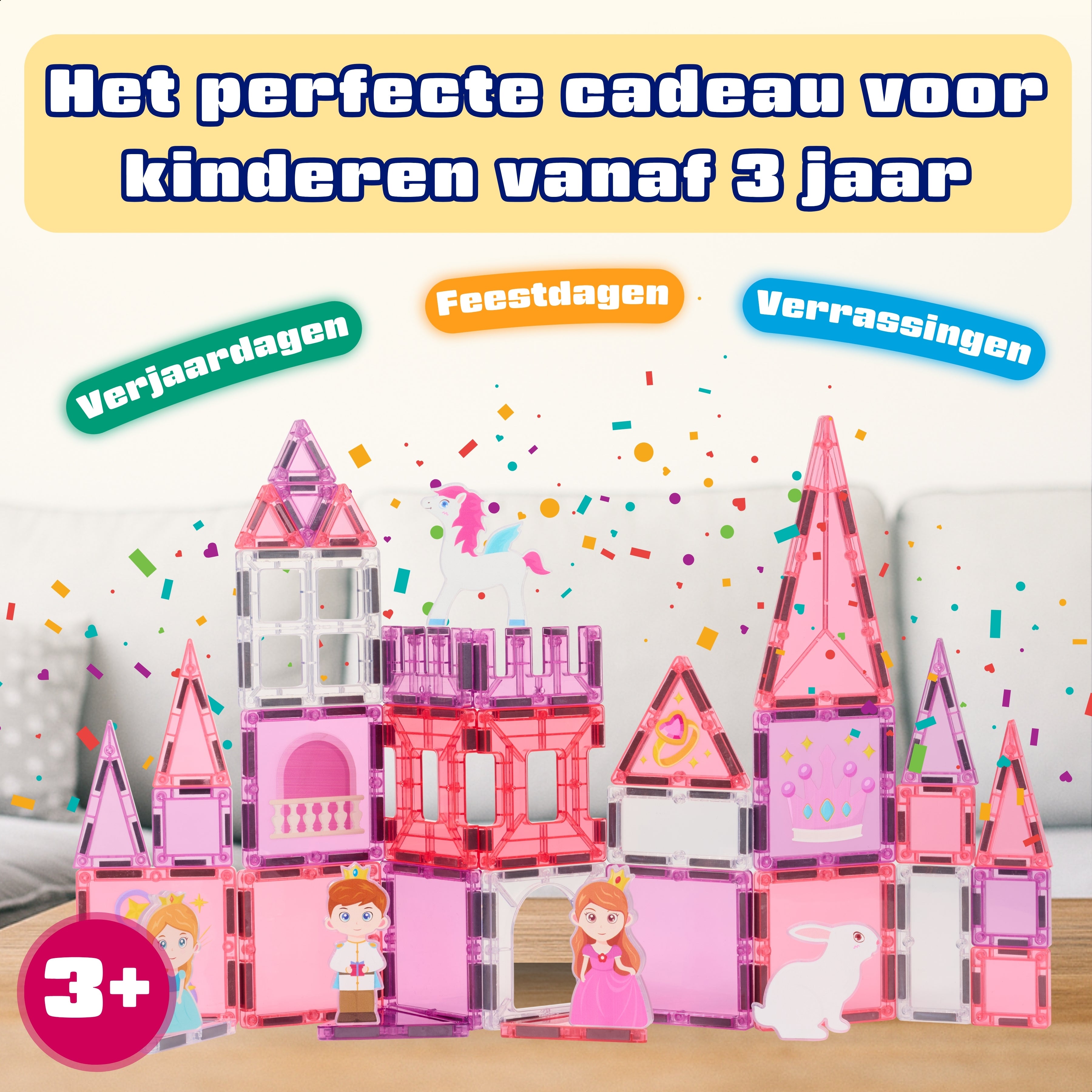 Magnetic Tiles Princess Paradise van Fits4Kids als cadeau voor verjaardagen en feestdagen vanaf 3 jaar