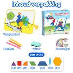 Overzicht van de inhoud van de Tangram Tactician set van Fits4Kids